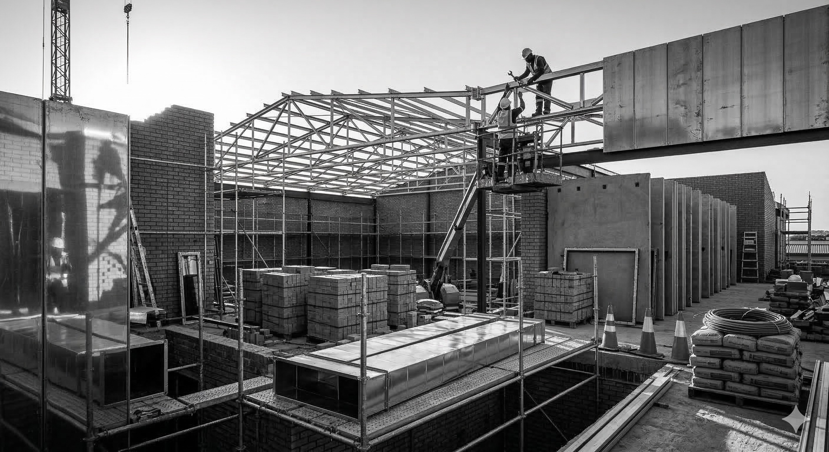 Construction specialist working on building repairs and upgrades